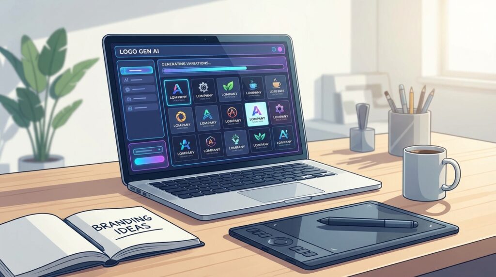 AI logo generator tools helping beginners design brand logos