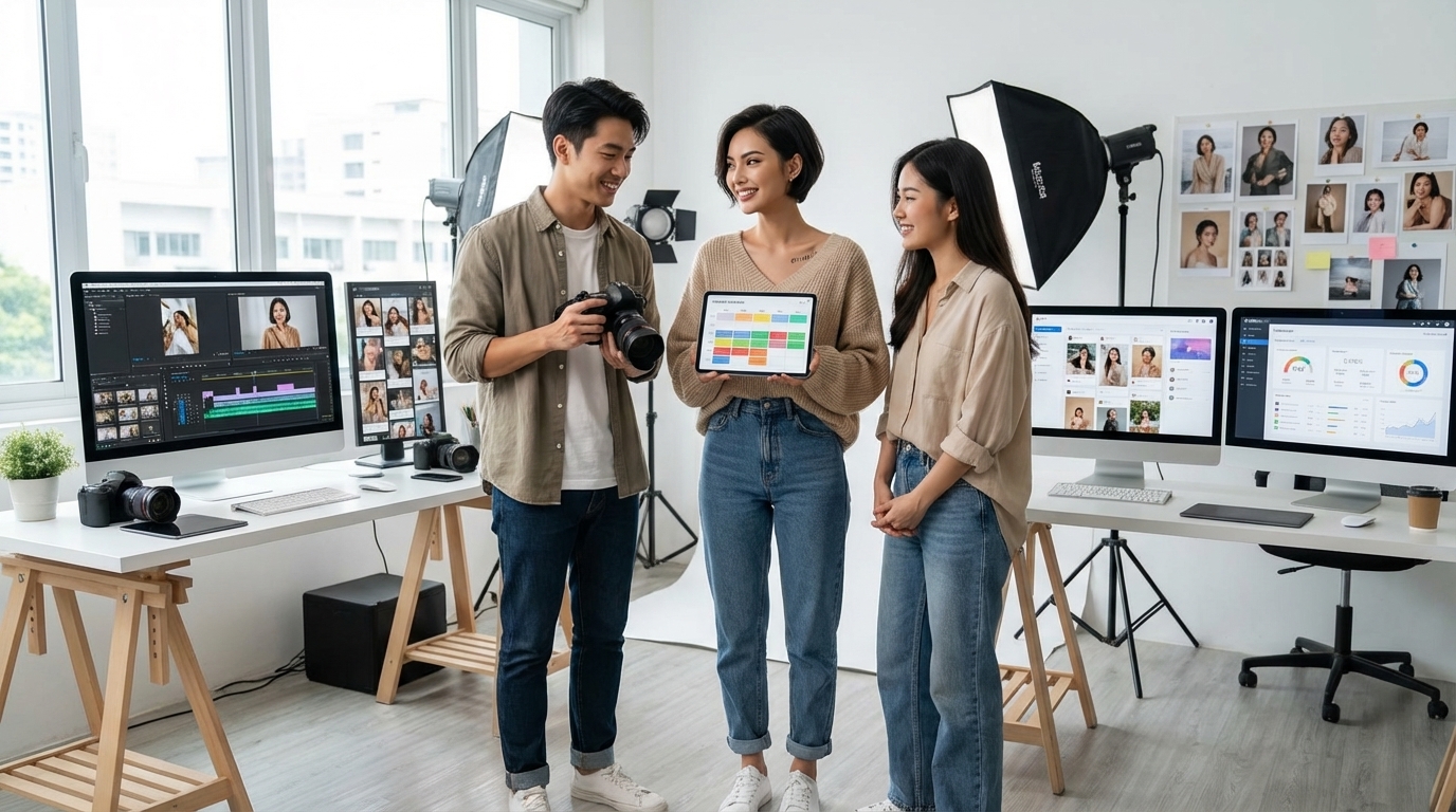 AI influencer media empire strategy content factory production pipeline automation system