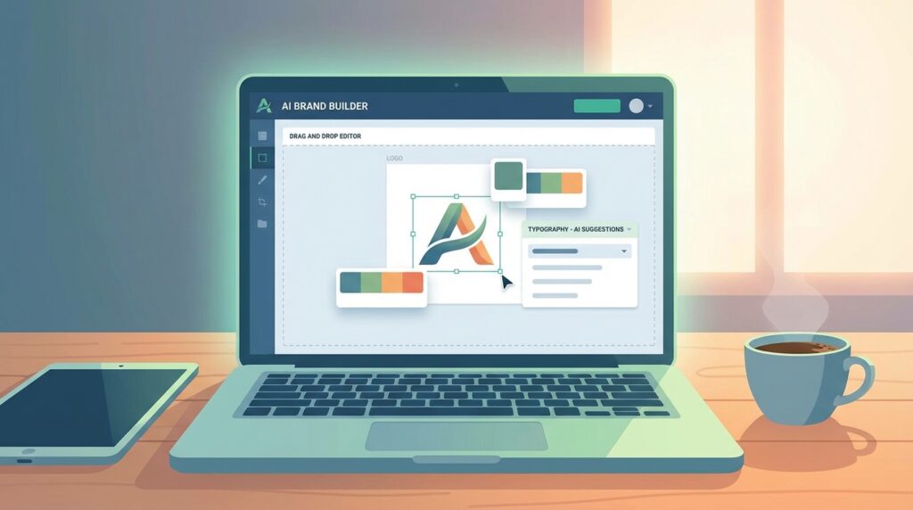 examples of AI logo maker software interfaces