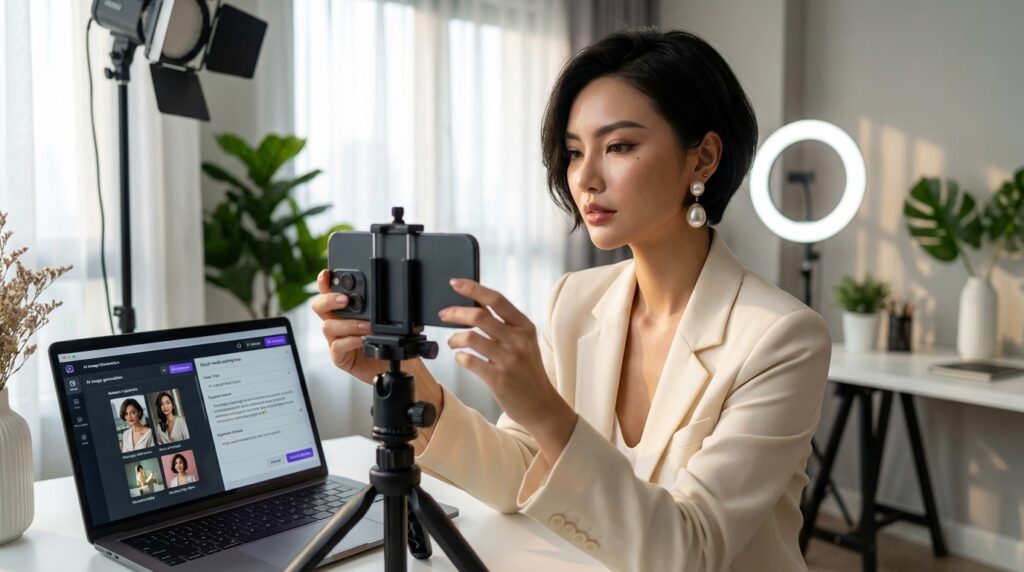 AI content creation tools workflow diagram example