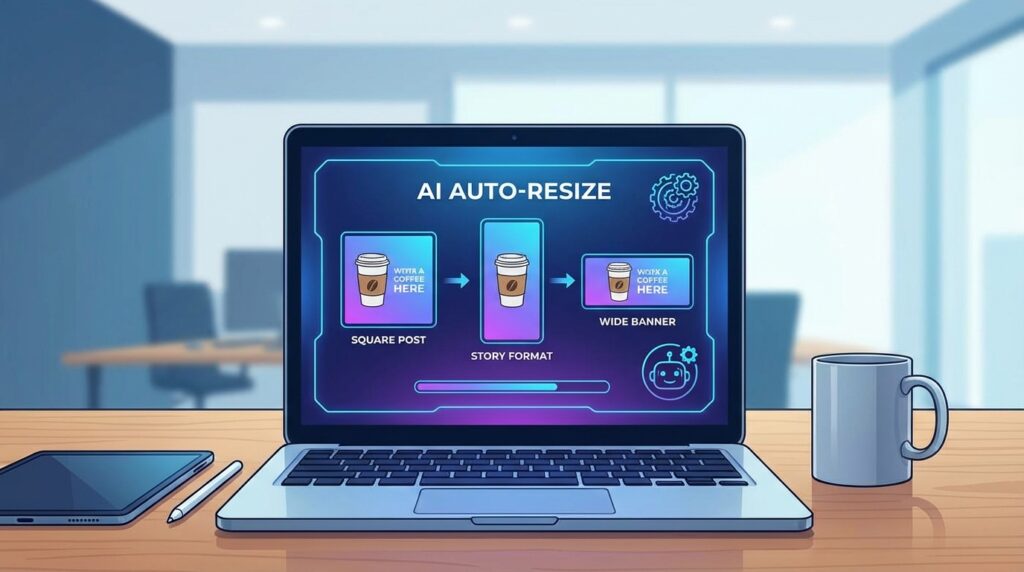 examples of AI social media graphic design software interfaces