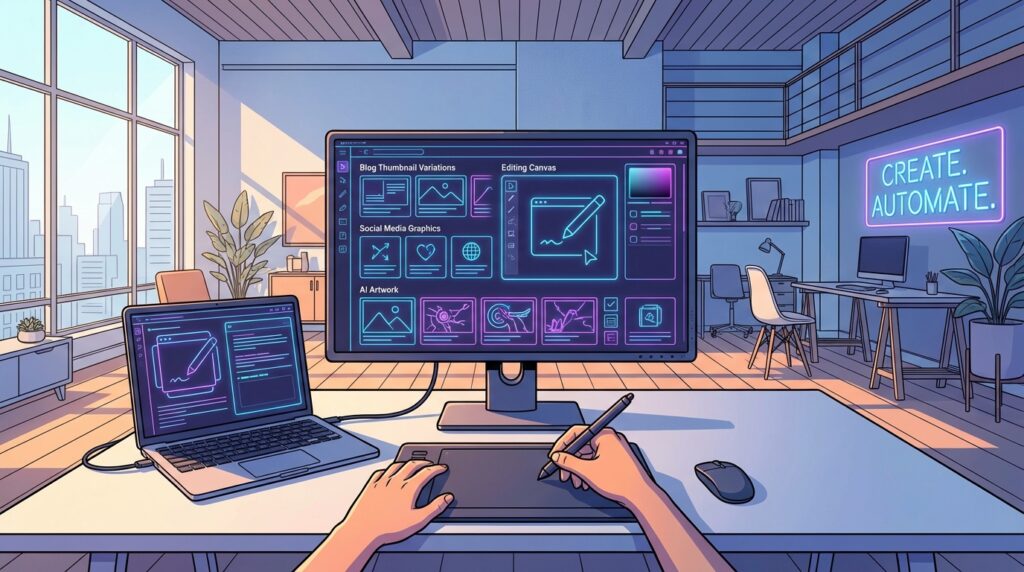 examples of AI art generator software interfaces