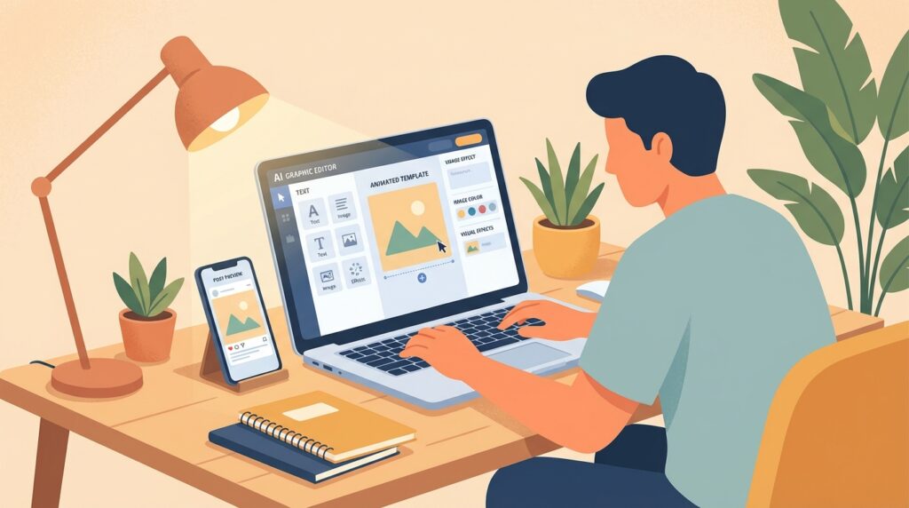 AI social media content creation workflow for beginners