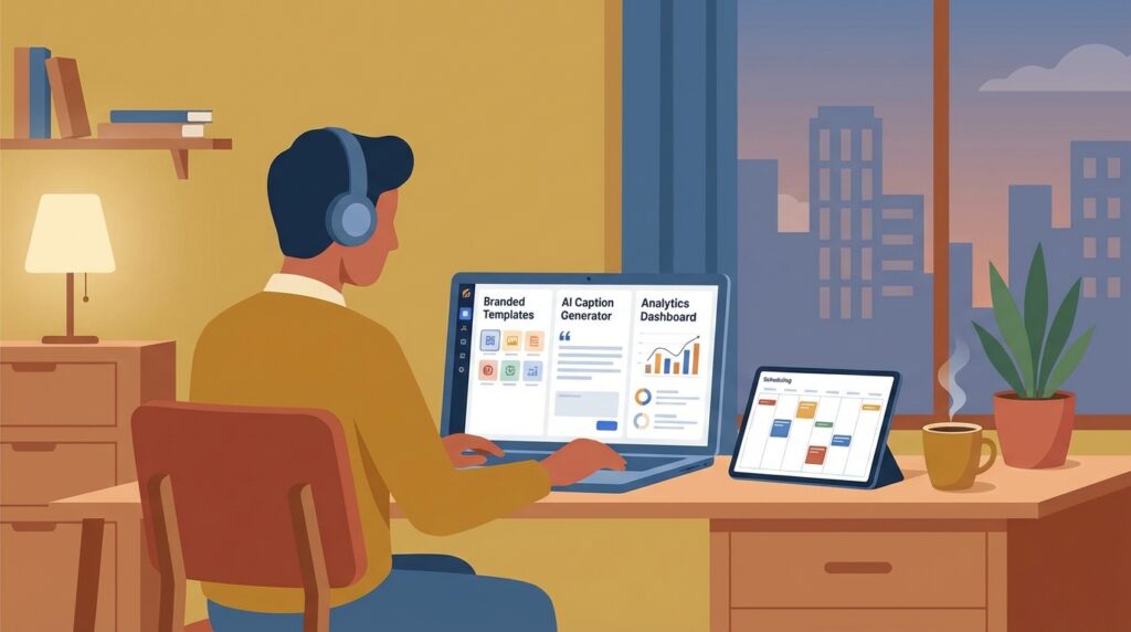 AI social media content creation process for creators