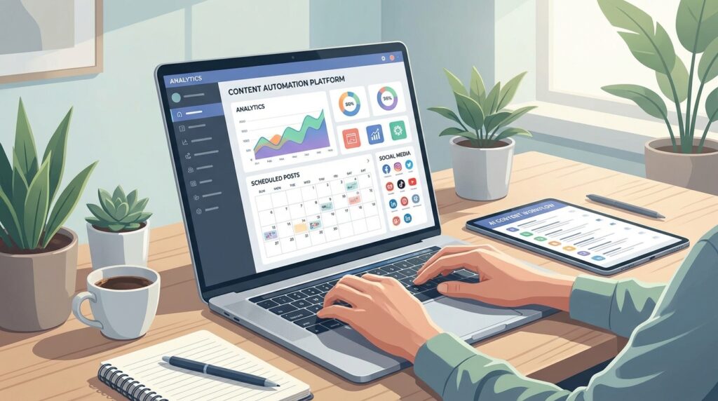 AI social media content production process for creators