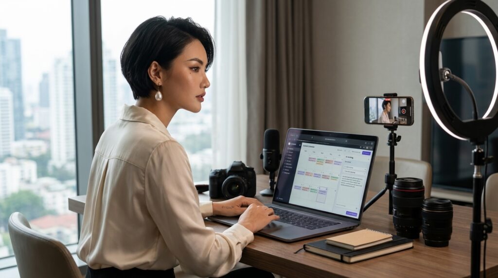 How AI influencers create content every day using AI tools for social media production