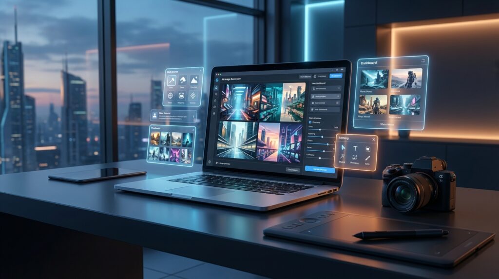 AI image generator tools for creators producing digital visuals with AI art software