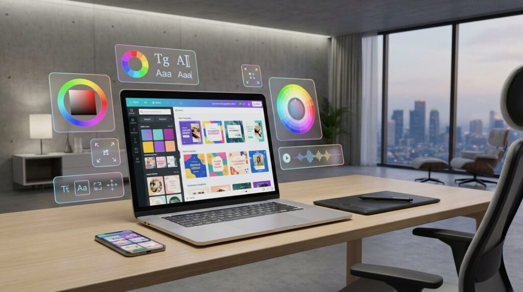 AI tools for social media graphics helping creators design posts with AI design software