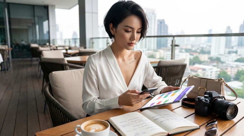 AI influencer content calendar template concept for consistent social media growth strategy