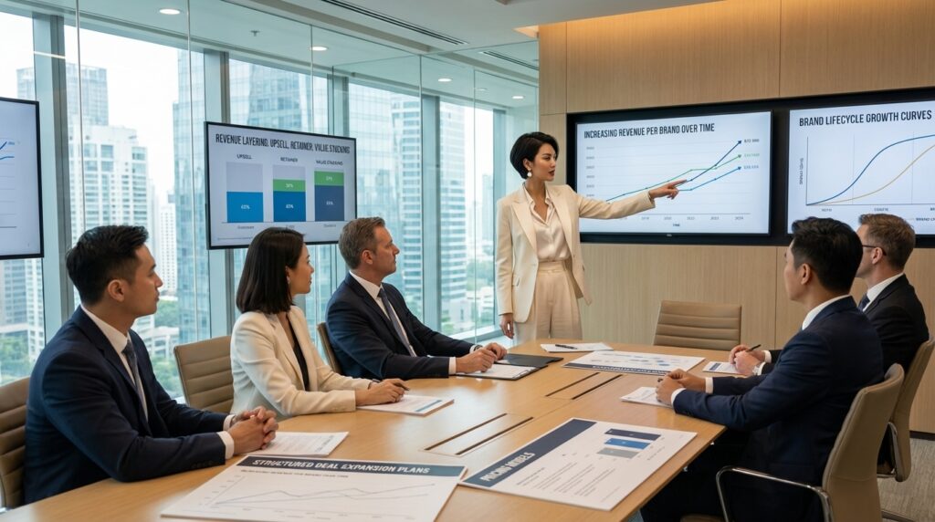 AI influencer sponsorship monetisation strategy upsell retainer value stacking brand partnership revenue system