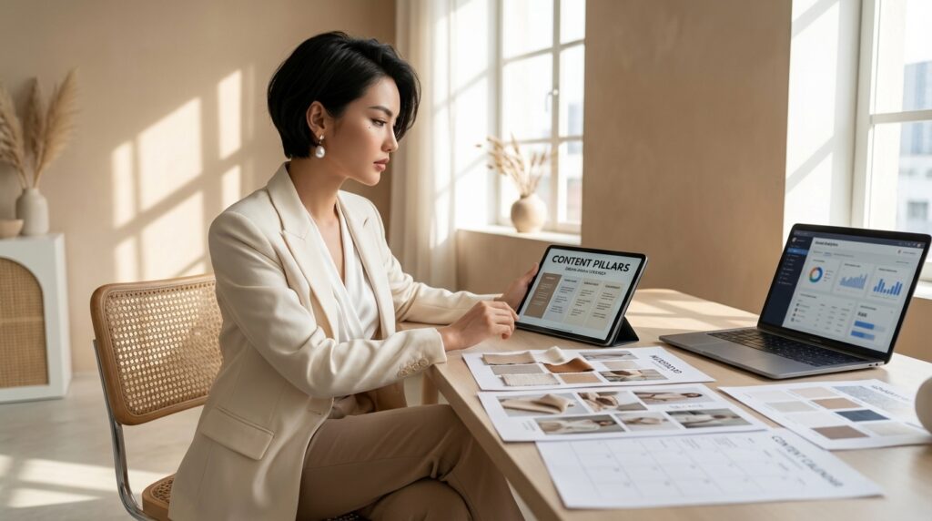 AI influencer content pillars framework for structured account growth