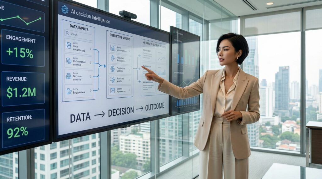 AI influencer decision intelligence strategy dashboard automation analytics workspace